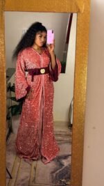 Caftan de Luxe 2 Pièces Crêpe  – Taille Standard – Image 2