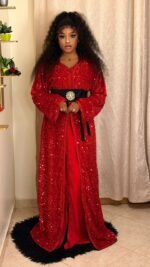 Caftan de Luxe 2 Pièces Crêpe  – Taille Standard – Image 4