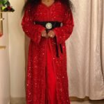 Caftan de Luxe 2 Pièces Crêpe  – Taille Standard