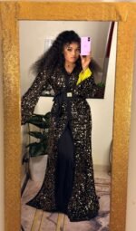 Caftan de Luxe 2 Pièces Crêpe  – Taille Standard – Image 5