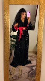 Caftan de Luxe 2 Pièces Crêpe  – Taille Standard – Image 9