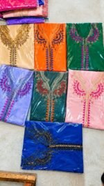 Gandoura Femme Élégante avec Foulard – Tissu Crêpe Doux & Broderies Raffinées – Image 6