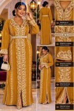 Caftan Marocain Moderne – Disponible en Crêpe et Jawhara – Image 7