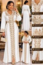 Caftan Marocain Moderne – Disponible en Crêpe et Jawhara – Image 6