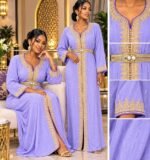 Caftan Marocain Moderne – Disponible en Crêpe et Jawhara – Image 5