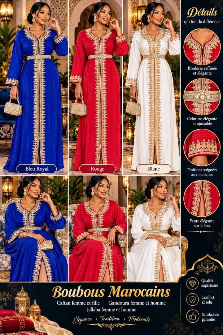 caftan femme 4 Caftan Marocain Moderne – Disponible en Crêpe et Jawhara – Image 1