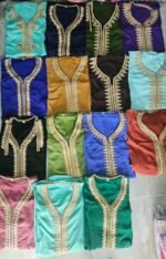 Caftan Marocain Femme en Crêpe Doux – Broderies Dorées Artisanales – Image 2