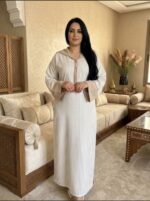 Djellaba Marocaine Femme à Rayures – 100% Coton Premium