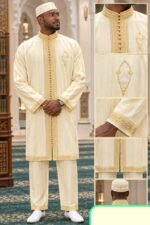 Ensemble Djellaba Homme 3 Pièces – Gabardine & Djellaba Transparente – Image 2