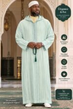 Ensemble Djellaba Homme 3 Pièces – Gabardine & Djellaba Transparente – Image 5