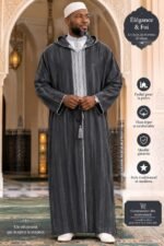 Ensemble Djellaba Homme 3 Pièces – Gabardine & Djellaba Transparente – Image 4