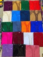 Gandoura Femme Élégante avec Boutons & Foulard – Tissu Crêpe Doux – Image 2