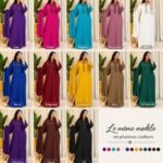 Gandoura Femme avec Foulard Assorti – Broderies Élégantes & Tissu Crêpe