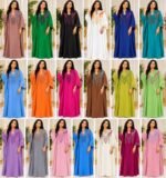 Mokaba / Gandoura Marocaine Femme avec Ceinture Intérieure – Tissu Crêpe Doux