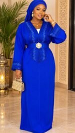 Caftan Marocain Moderne – Tissu Crêpe Fluide & Ceinture Ornementale – Image 7